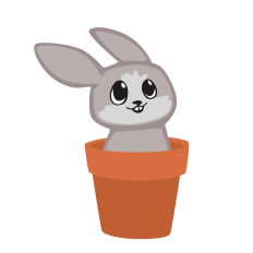 Bunny in flower pot