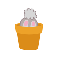 Upside down Bunny in Flowerpot