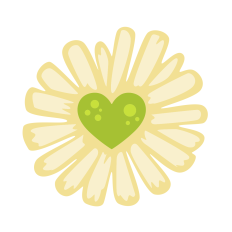 Daisy with Heart in Center