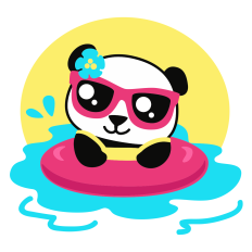 Girl Panda Swimming