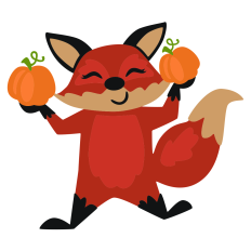 Fox with Pumpkins