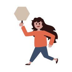Woman with Sign