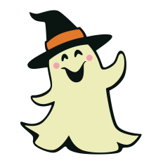Ghost with Witch Hat