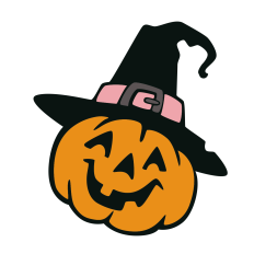 Jack O'Lantern with Witch Hat