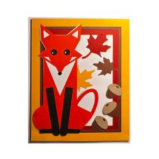 Fall Fox Leaves Acorns Layered Card SVG Cut File