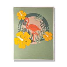 Tropical Paradise Flamingo Card SVG Cut File