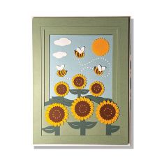 Bees and Sunflowers Layered Card SVG Cut File