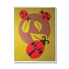 Ladybug Leaf Circle Layered Card SVG Cut File