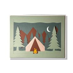 Tent Camping Layered Card SVG Cut File