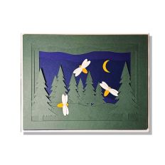 Fireflies Mountain Layered Card SVG Cut File