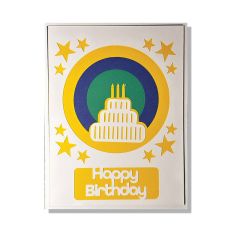 Birthday Cake Layered Greeting Card SVG Cut File
