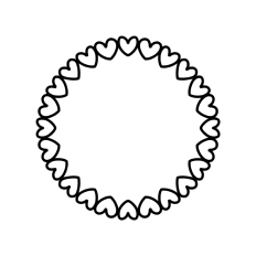 Hearts circle frame