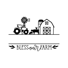 bless our farm custom name border