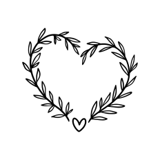 Heart wreath frame