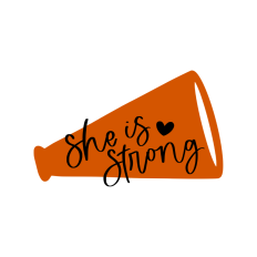 she is strong cheerleading megaphone design