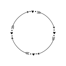 round hearts and arrows frame