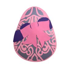 Easter Egg Filigree SVG With Bow and Banner Gift Card or Tag Easy Stack Layered Cut File