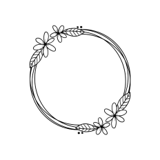 round floral wreath frame