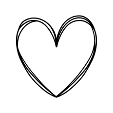 Doodle sketch heart frame
