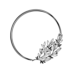 Sketch circle wreath frame