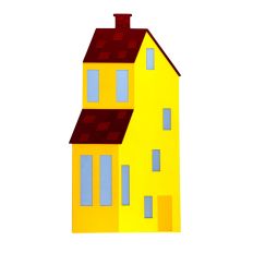 Folk Art House Tall Americana Village Layered Cut File SVG