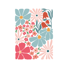 Retro abstract flowers