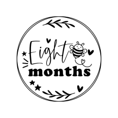 Eight months - cute baby milestone rounds