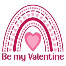 Be My Valentine Boho Rainbow Sentiment for Valentine's Day