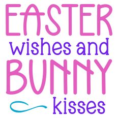 Easter Wishes and Bunny Kisses Sentiment