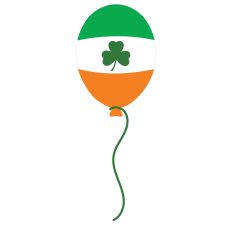Irish Flag Balloon with Shamrock for St. Patrick's Day