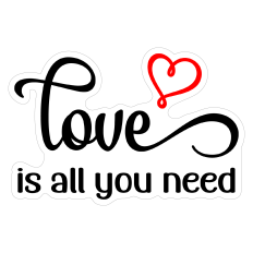 Love is All You Need Valentine Sticker