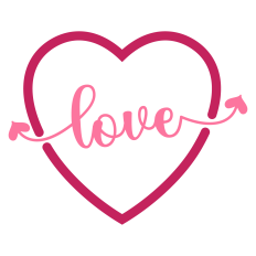 Love Sentiment in Heart for Valentine's Day