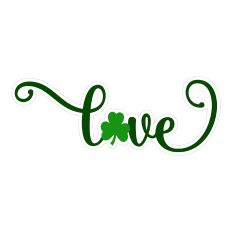 Love with Shamrock Sticker for St. Patrick's Day