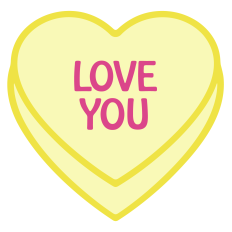 LOVE YOU Candy Heart for Valentine's Day