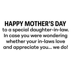 Mother's Day Greeting Card Sentiment for Daughter-in-Law