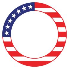Patriotic American Flag Round Frame