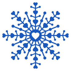 Snowflake with Heart Accents