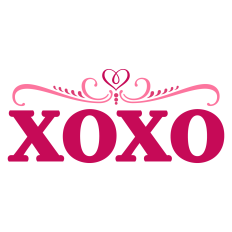 XOXO Valentine's Day Hugs and Kisses Sentiment for Cards