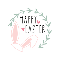 happy easter round sign design