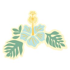 Tropical Hibiscus Floral Layered Design