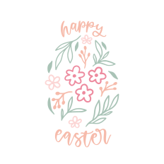 happy easter floral easter egg