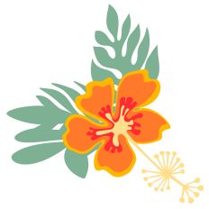 Tropical Hibiscus Floral Layered Design