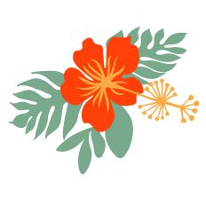 Tropical Hibiscus Floral Layered Design