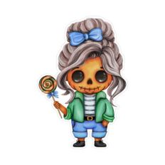 Watercolor Pumpkin girl