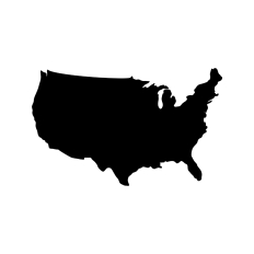 United States of America outline map shape