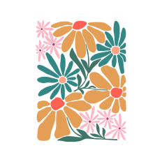 Retro abstract flowers