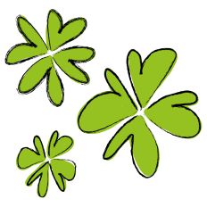 3 CLOVERS SHAMROCKS black outlines St. Patricks day – RABEA