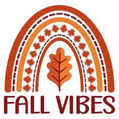 Fall Vibes Autumn Boho Rainbow Sentiment