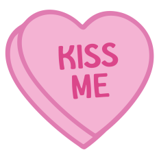 KISS ME Candy Heart for Valentine's Day