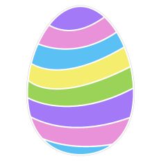Pastel Striped Easter Egg Sticker